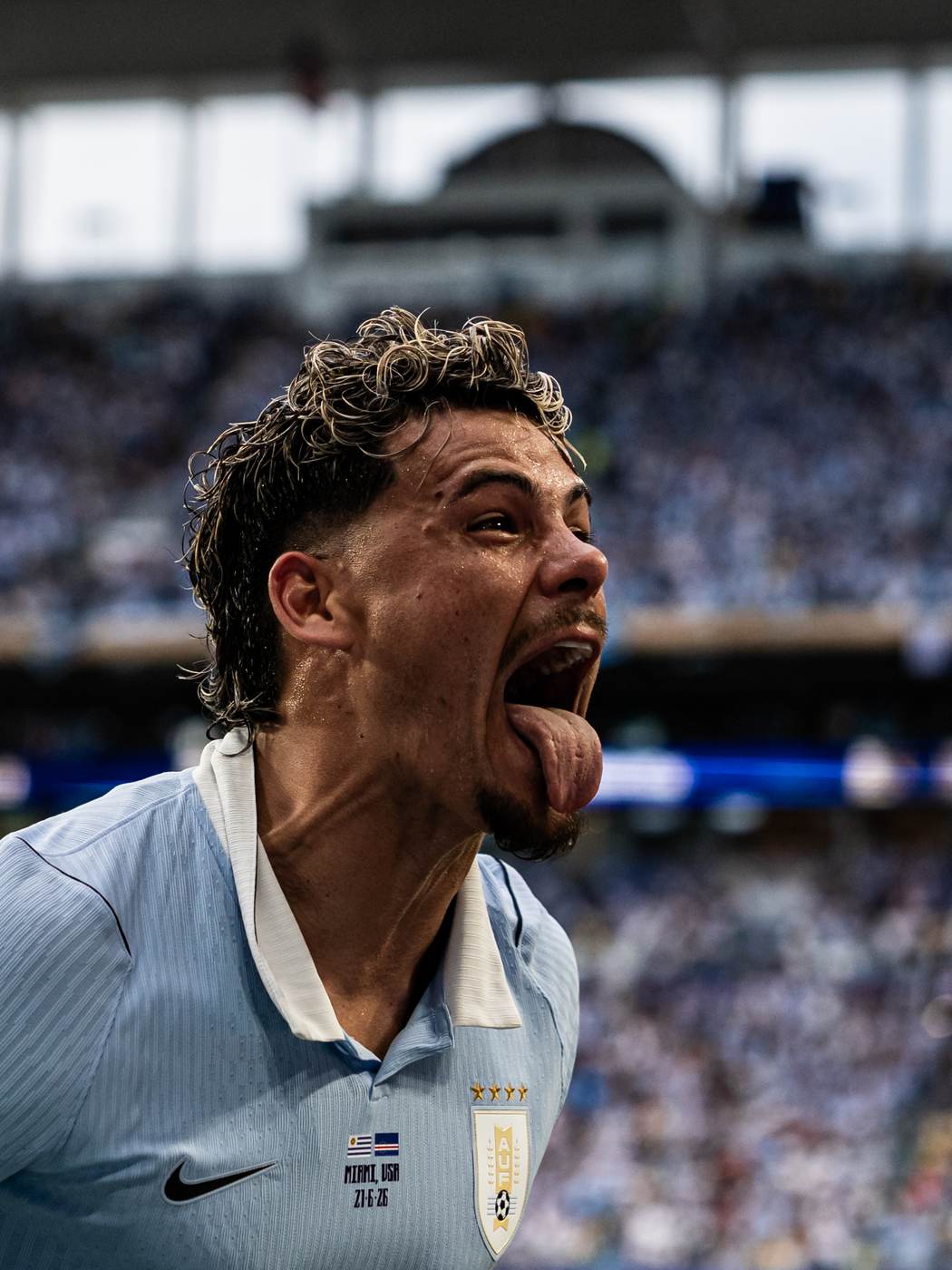 L'urlo di un giocatore dell'Uruguay, Uruguay-Capo Verde, Mondiali 2026, Miami, 21 giugno 2026. Foto di Luca Taddeo