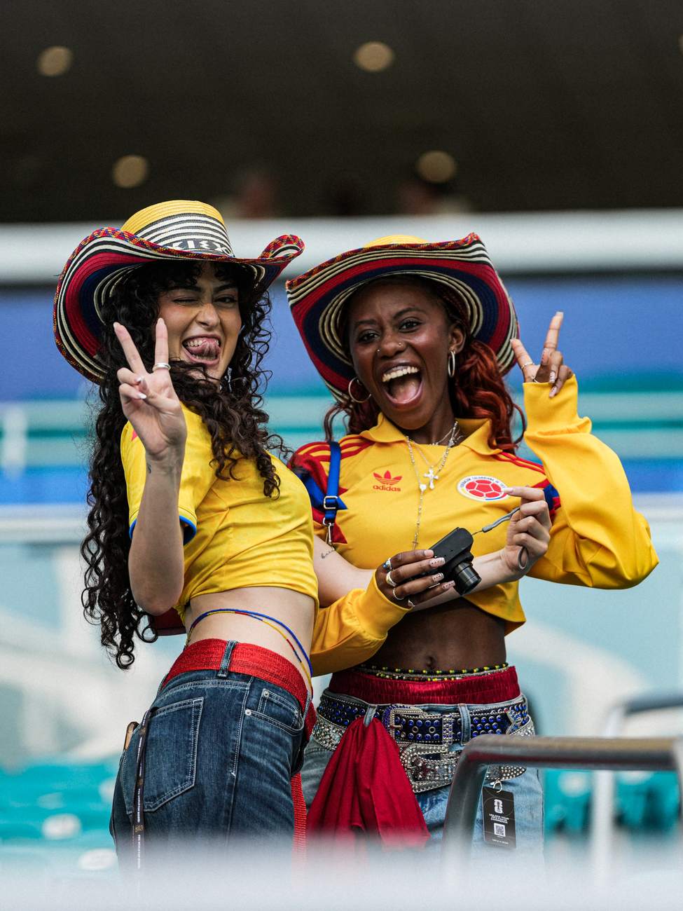 Tifose della Colombia con il sombrero vueltiao, Colombia-Portogallo, Mondiali 2026, Miami, 27 giugno 2026. Foto di Luca Taddeo