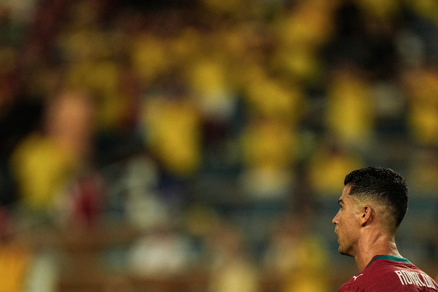 Cristiano Ronaldo di profilo, Colombia-Portogallo, Mondiali 2026, Miami, 27 giugno 2026. Foto di Luca Taddeo