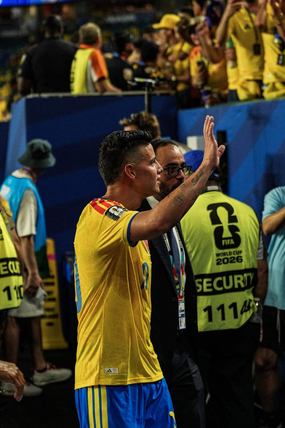 Il saluto ai tifosi della Colombia a fine partita, Colombia-Portogallo, Mondiali 2026, Miami, 27 giugno 2026. Foto di Luca Taddeo